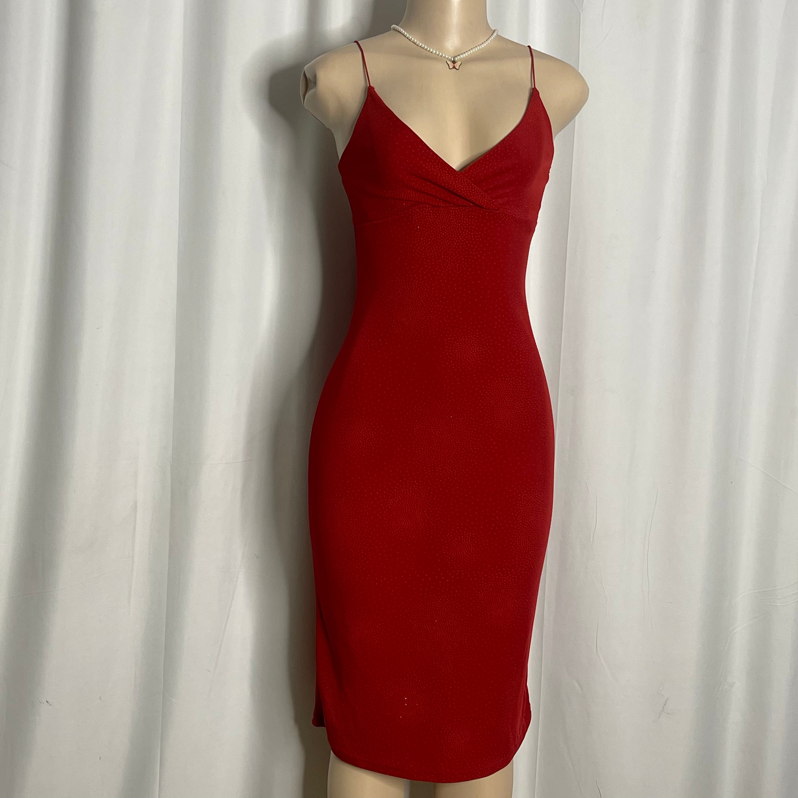 Red Bodycon Midi Dress