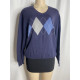 Dark Blue Argyle Sweater 