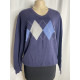 Dark Blue Argyle Sweater 