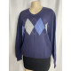 Dark Blue Argyle Sweater 