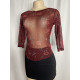 Maroon Mesh Top 