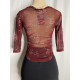 Maroon Mesh Top 